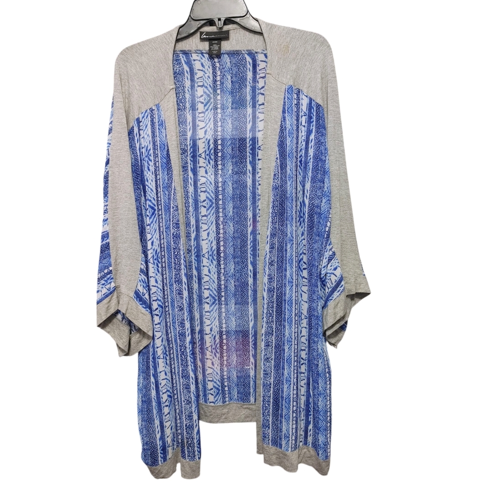 Lane Bryant Semi Sheer Blue Striped Oversized Cardigan Wrap Womens Size 22/24 3X - Picture 2 of 8